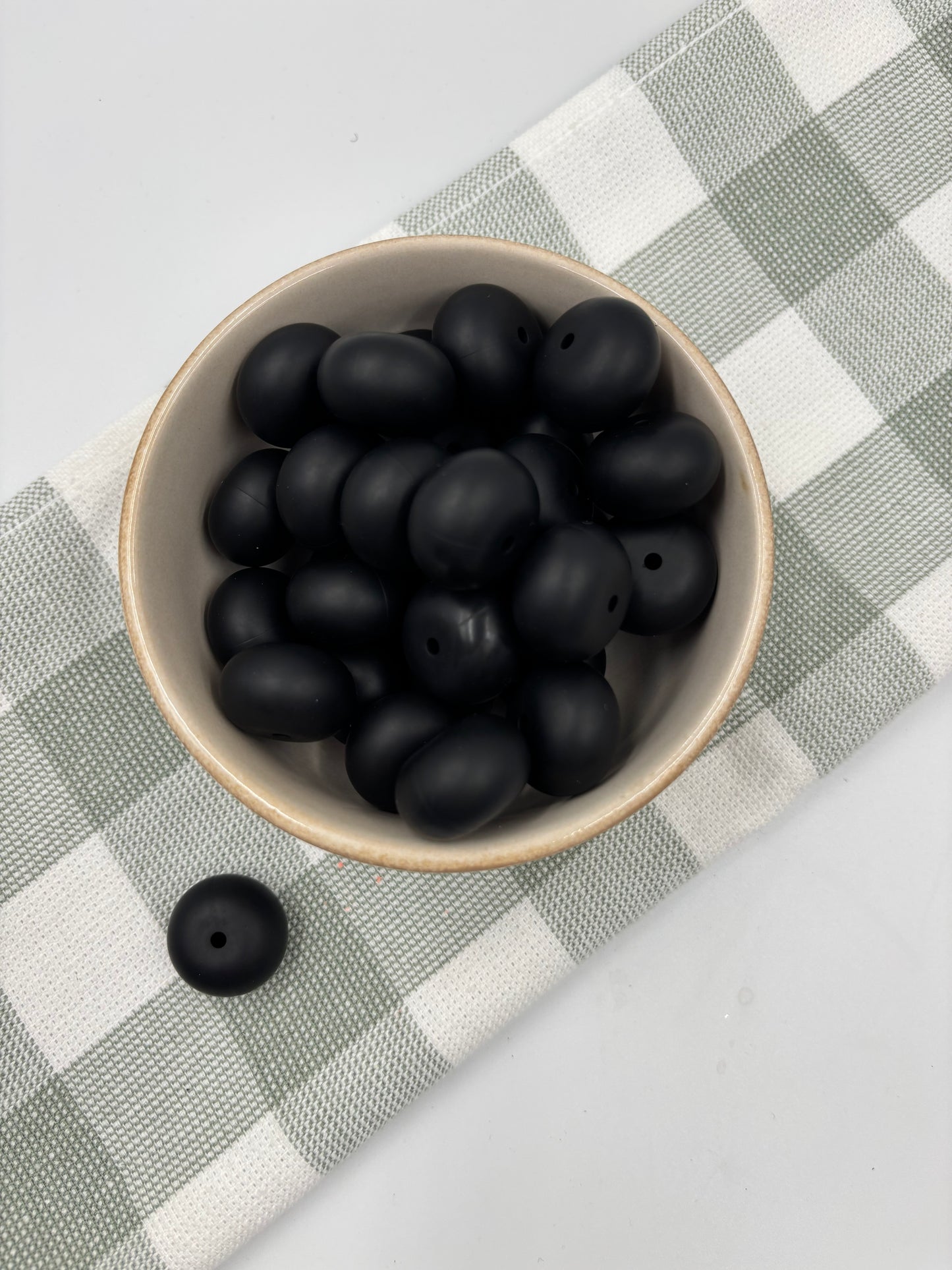 Beads 27 | Black|  22mm silicone abacus