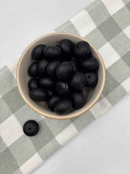Beads 27 | Black|  22mm silicone abacus