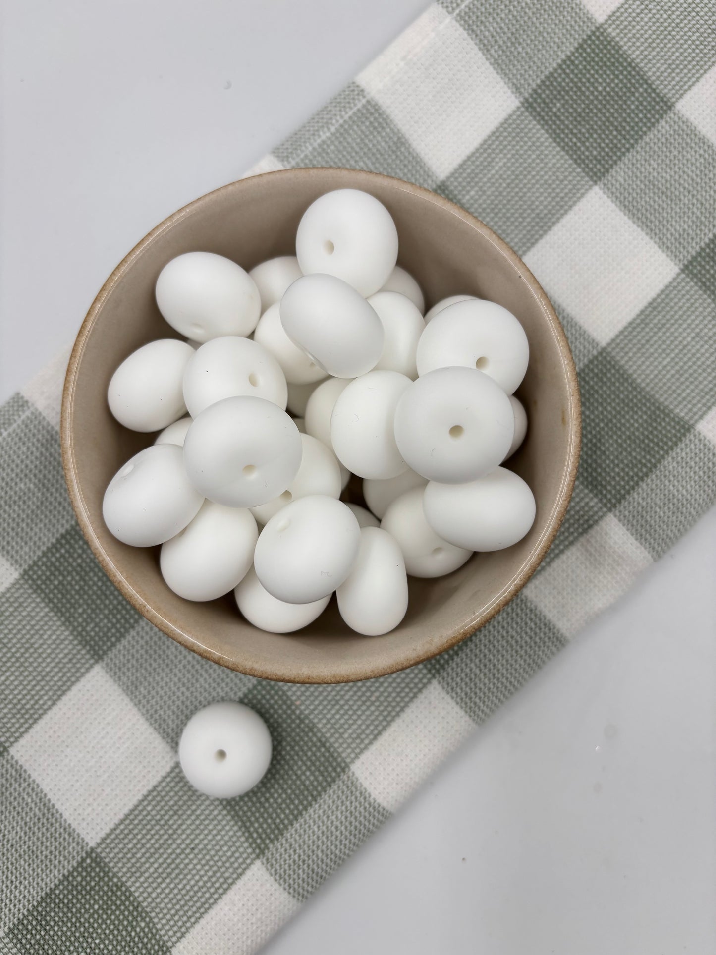 Beads 29| White|  22mm silicone abacus