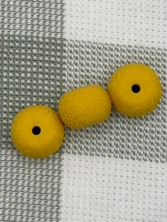 Beads F046 | 14mm silicone abacus |Mustard