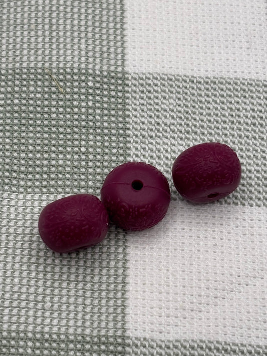 Beads F041 | 14mm silicone abacus | Wine Red