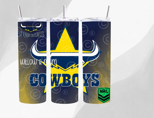National Rugby League  (NRL)  | Cowboys | sublimation | 20oz Tumbler straight | UV DTF file | Png digital download