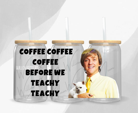 Mr Green teachy| sublimation | 16oz Glass can| UV DTF file | Png digital download